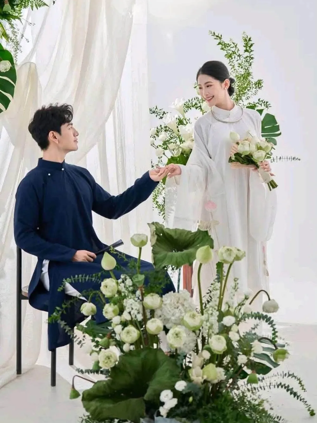 Gấm Huyền Lam Bạch Ngọc